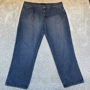 Roadblock Y2K Style Embroidered Baggy Medium Wash Jeans Men's 44x32